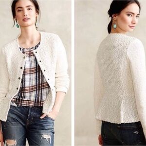 Anthropologie Cartonnier Knit Cardigan Sweater Blazer, Medium